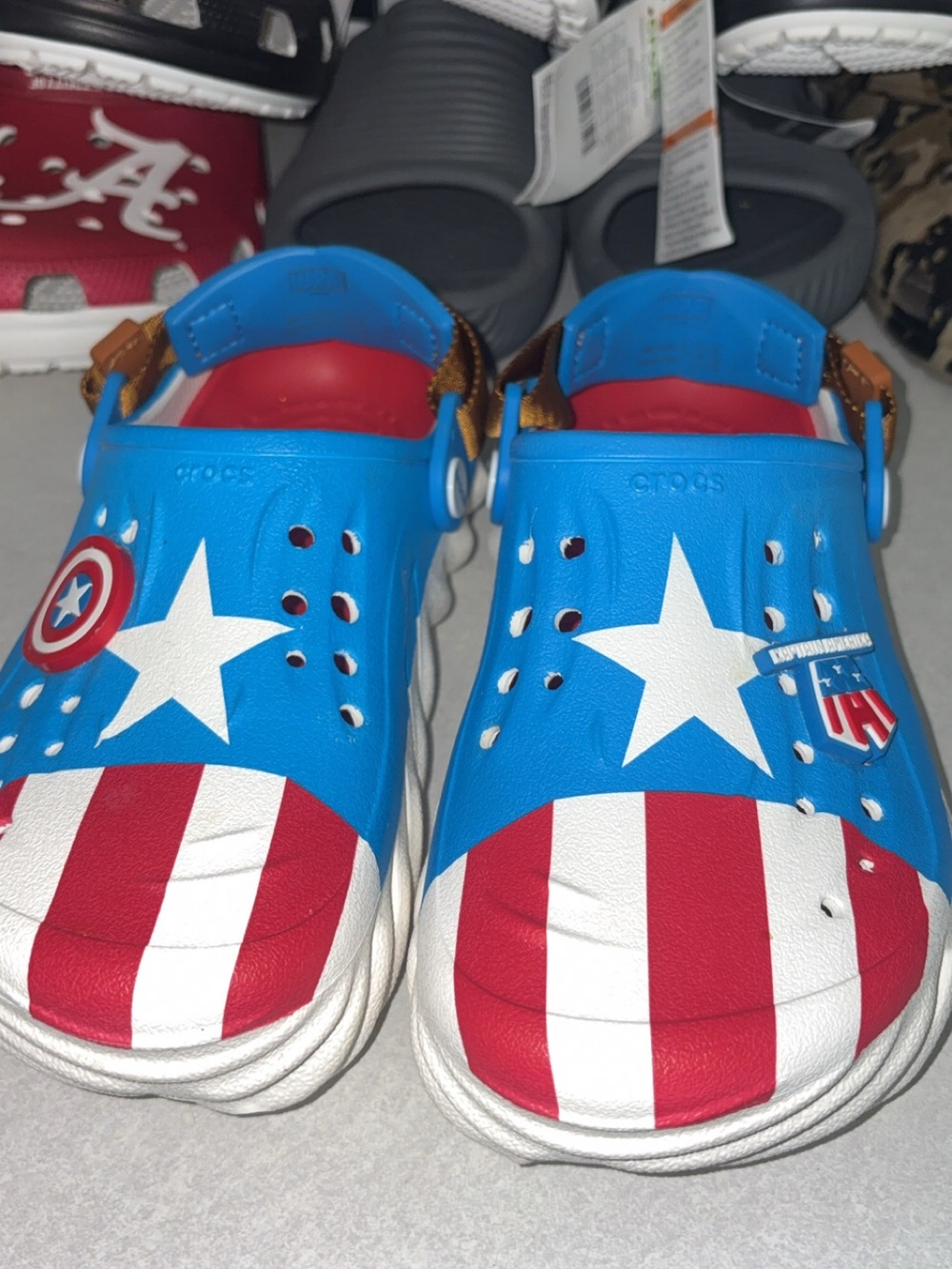 CROCS Kids Captain America‑Style Clog in Blue/Red/White